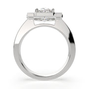 3.5 Carat VS1 D Lab Grown Diamond Halo Pave Oval Ring